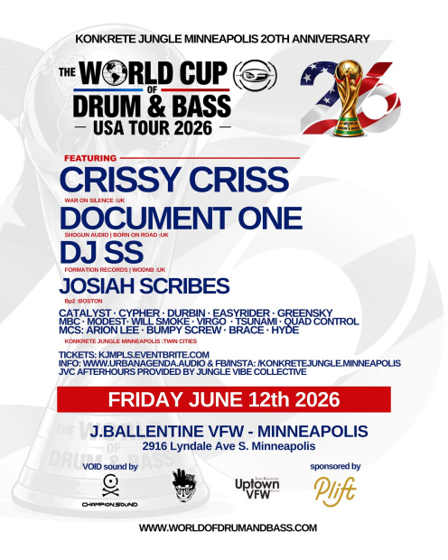 Konkrete Jungle Minneapolis 20th Anniversary / World Cup of Drum & Bass USA Tour